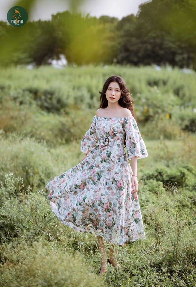 Phong cách phổ biến Vẻ đẹp Hàn Quốc Váy mẹ mùa hè mới trung niên của phụ nữ  thời trang in khí voan váy 40 - váy đầm chân váy xòe |
