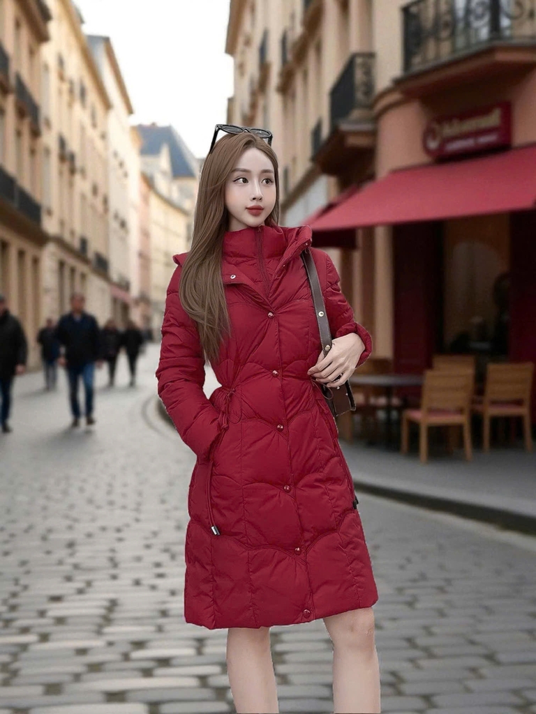 G9372 Áo Phao Nữ Dáng Dài Siêu Nhẹ Dày Ấm Thời Trang