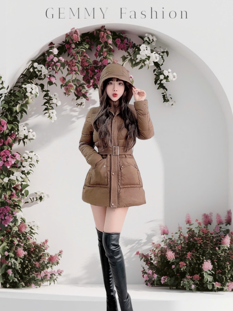 G9265 Áo Khoác Phao Nữ Dáng Lỡ Siêu Nhẹ Dày Ấm Thời Trang