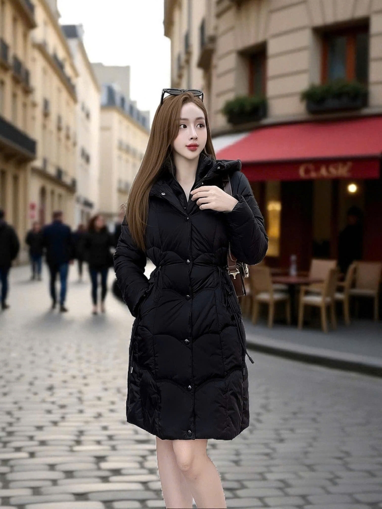 G9372 Áo Phao Nữ Dáng Dài Siêu Nhẹ Dày Ấm Thời Trang