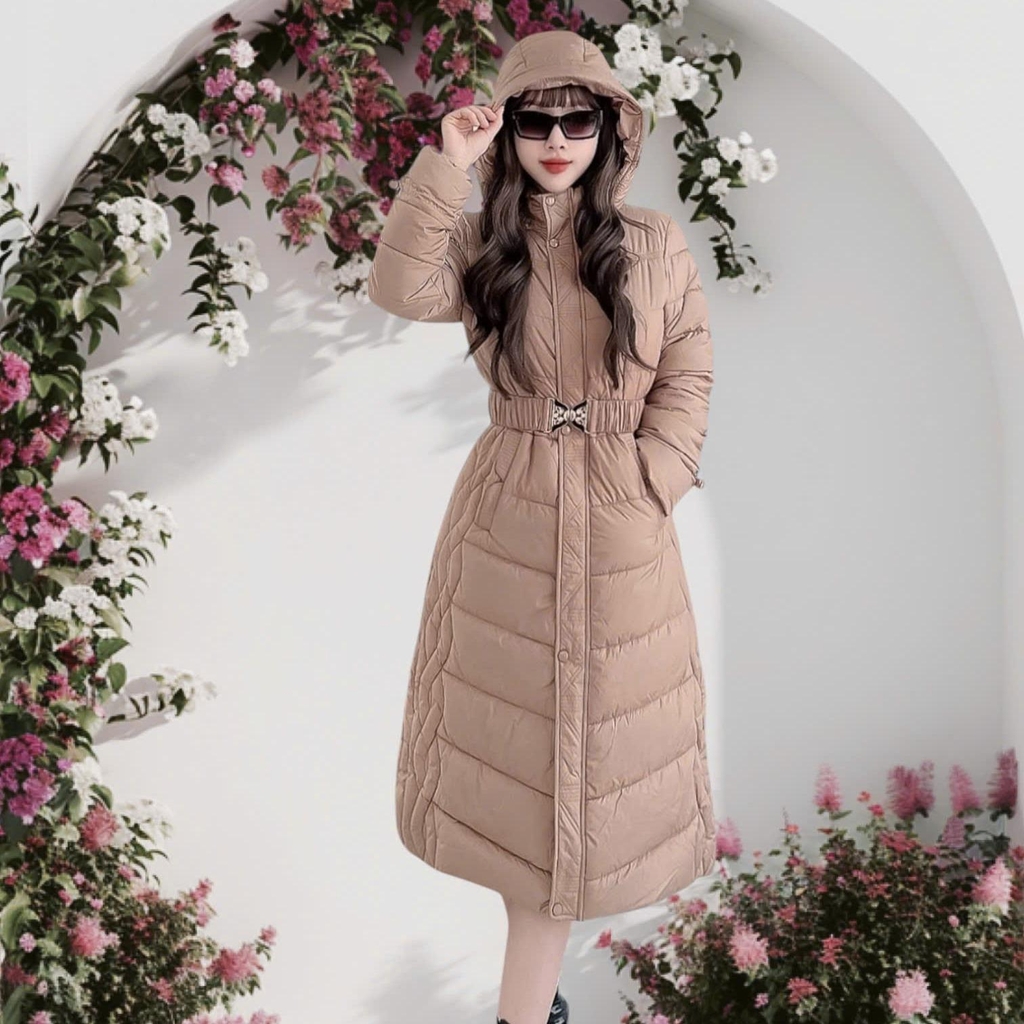 G9277 Áo Phao Nữ Dáng Dài Siêu Nhẹ Dày Ấm Thời Trang