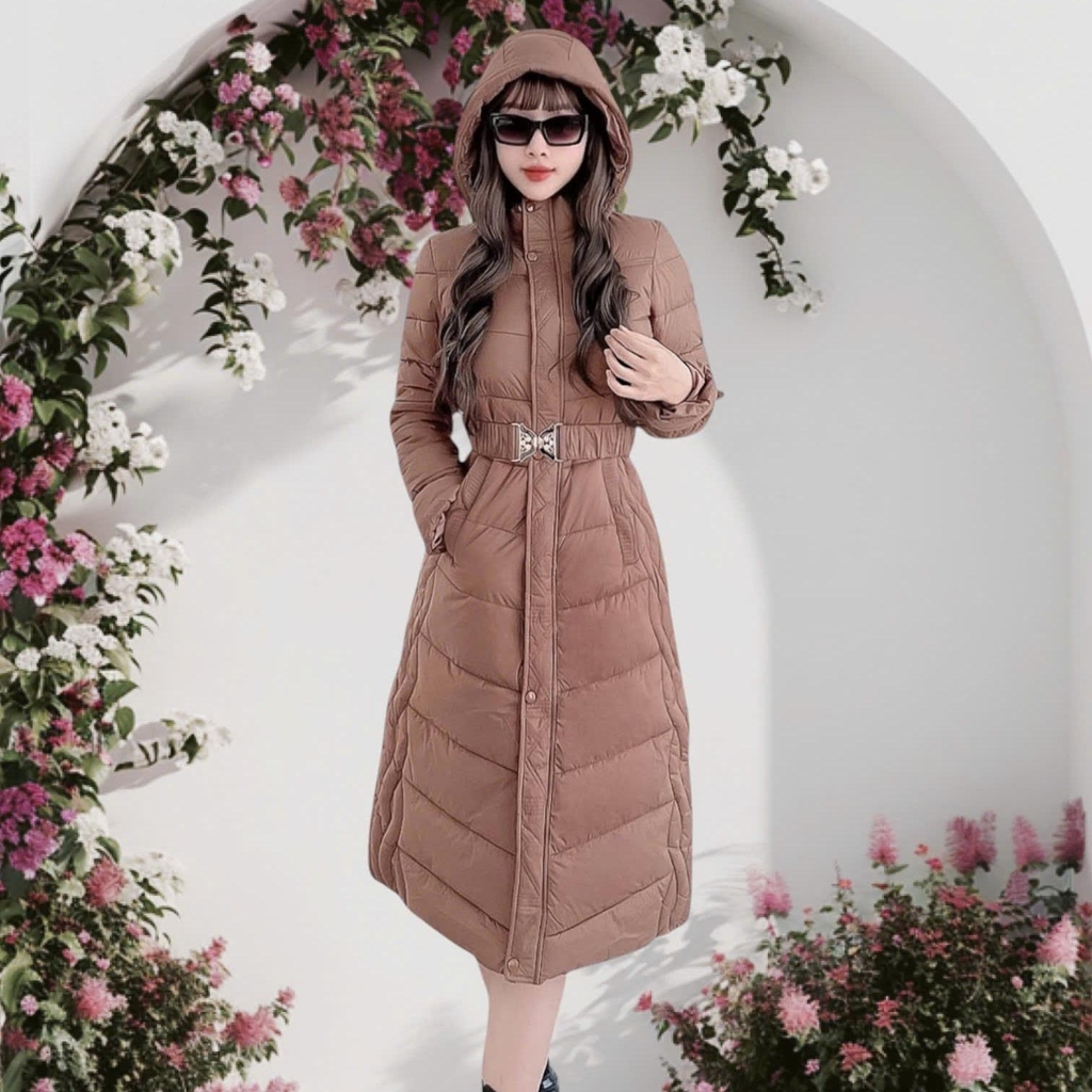G9277 Áo Phao Nữ Dáng Dài Siêu Nhẹ Dày Ấm Thời Trang