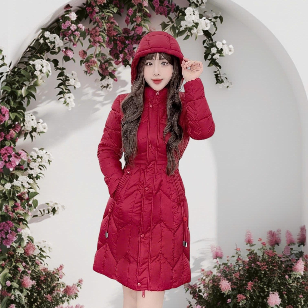G9263 Áo Phao Dáng Dài Nữ Siêu Nhẹ Dày Ấm Thời Trang