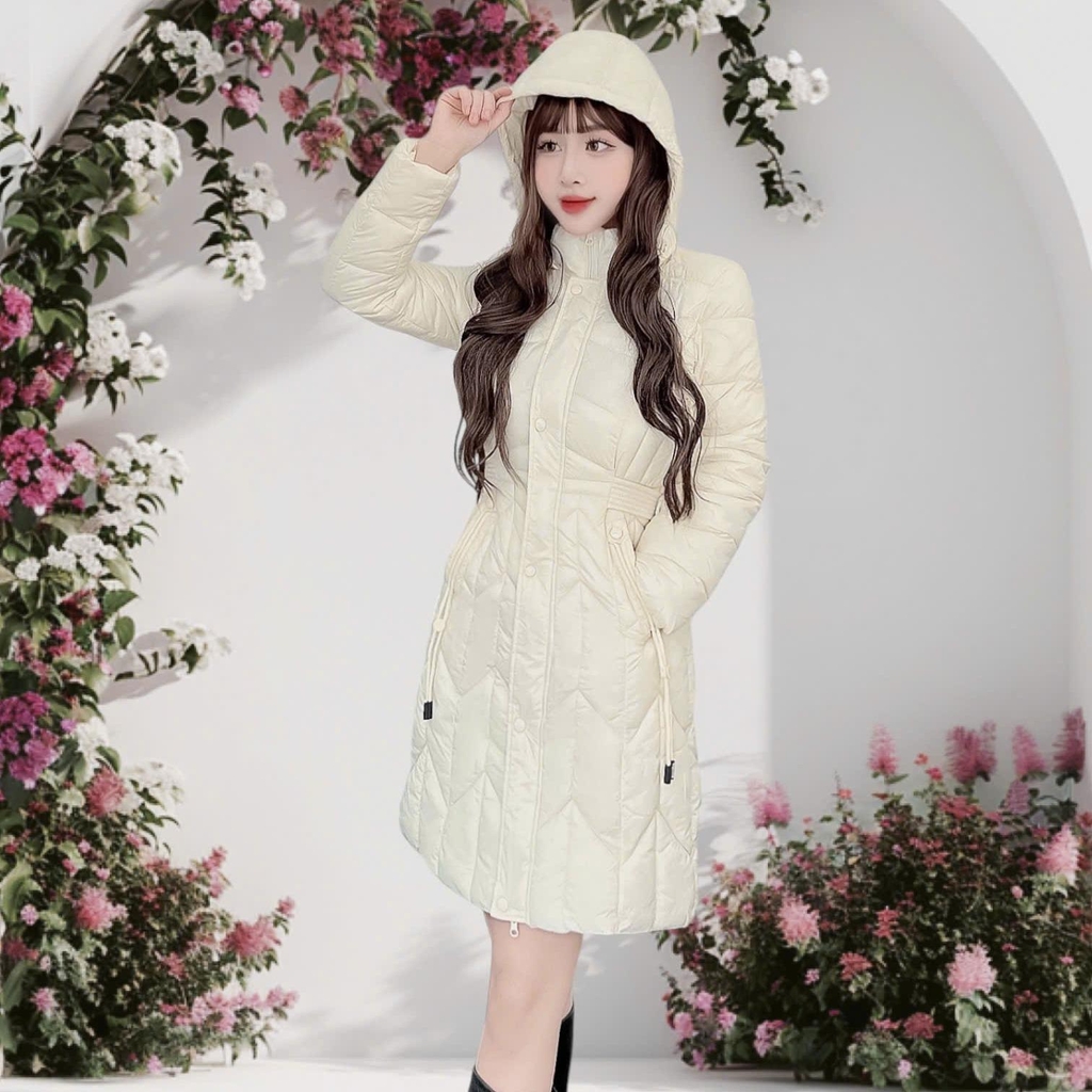G9263 Áo Phao Dáng Dài Nữ Siêu Nhẹ Dày Ấm Thời Trang