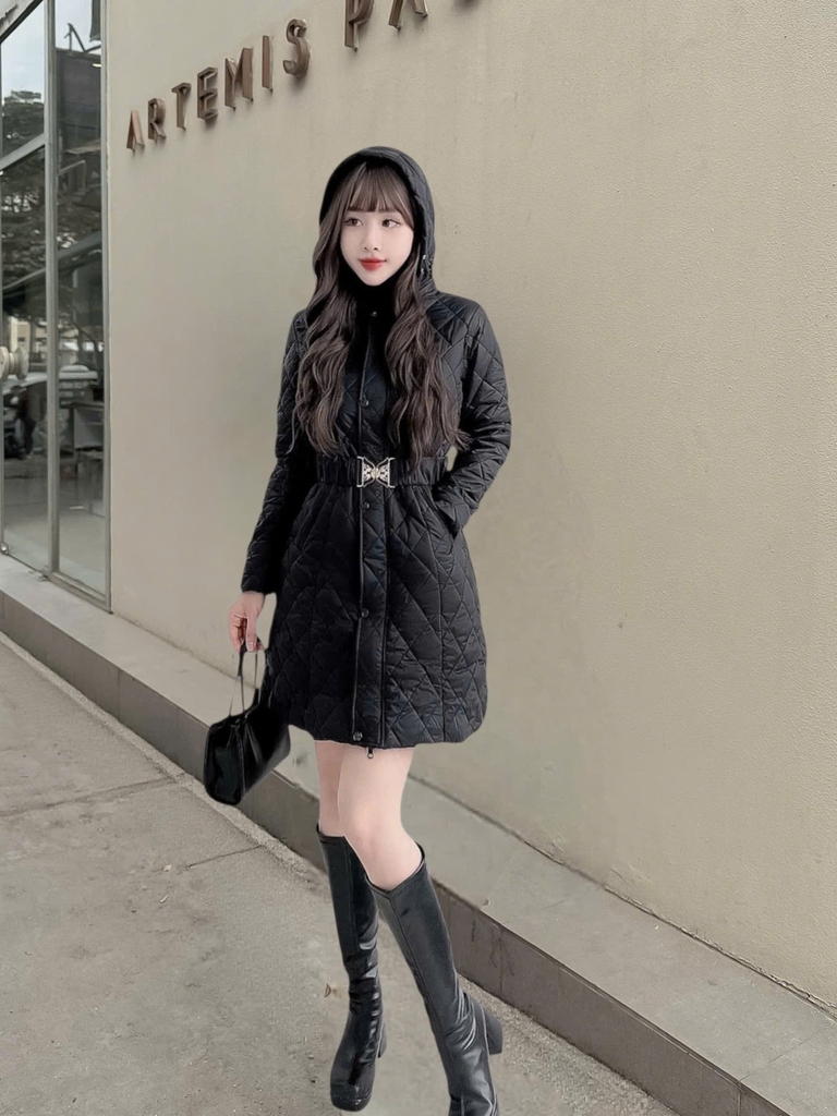 G9380 Áo Phao Nữ Dáng Dài Siêu Nhẹ Thời Trang