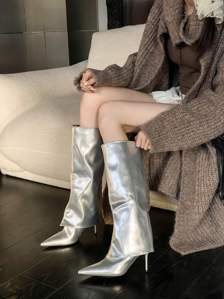 G002 (Bốt) Boots Cổ Cao Nữ Dưới Gối Gót Nhọn Đẹp Thời Trang