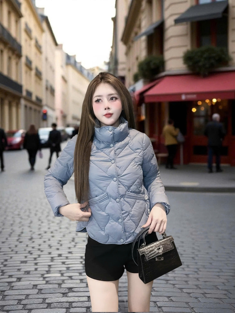 G9324 Áo Khoác Phao Nữ Siêu Nhẹ Dày Ấm Thời Trang