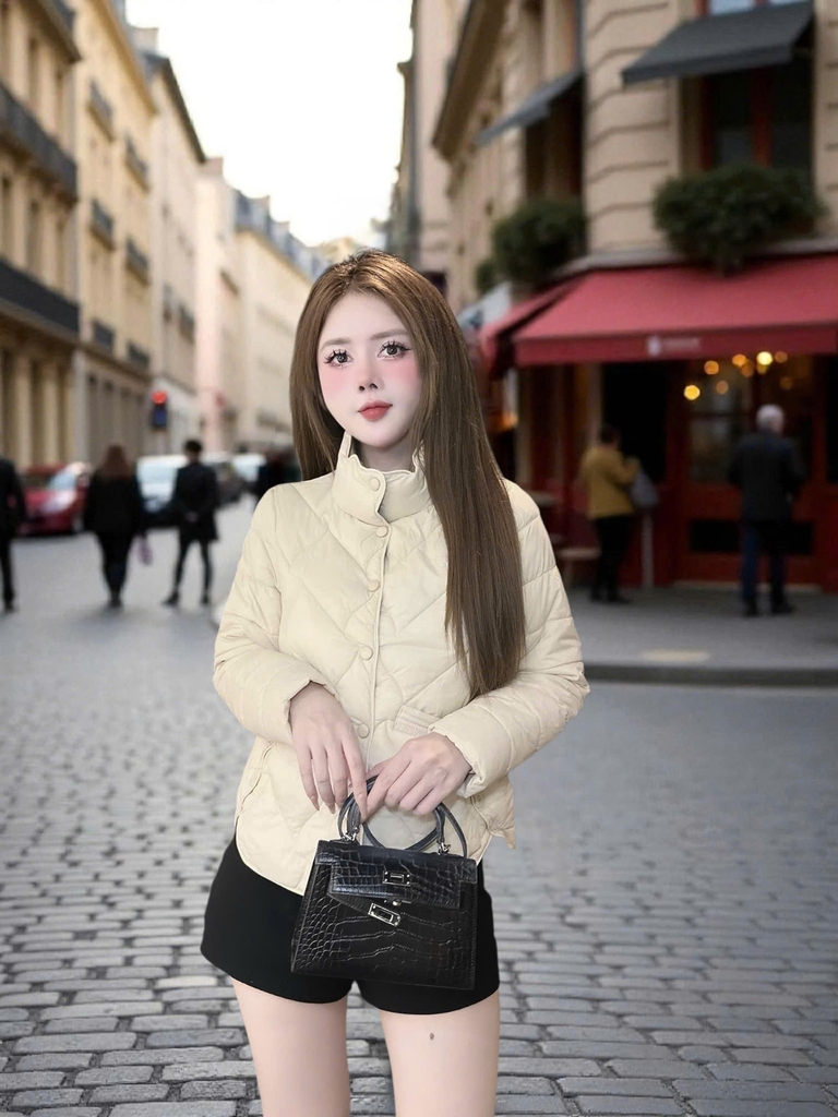 G9324 Áo Khoác Phao Nữ Siêu Nhẹ Dày Ấm Thời Trang