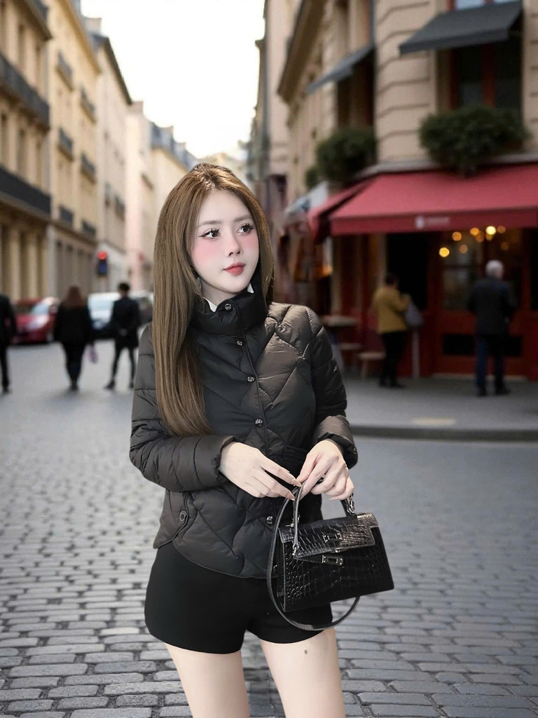 G9324 Áo Khoác Phao Nữ Siêu Nhẹ Dày Ấm Thời Trang