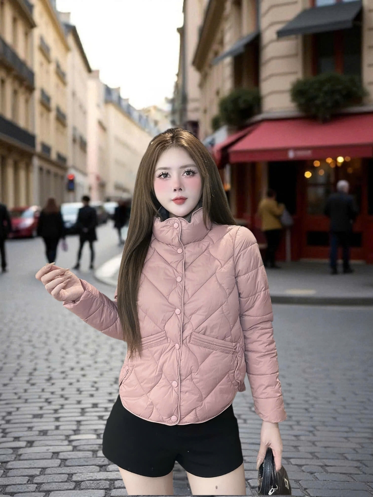 G9324 Áo Khoác Phao Nữ Siêu Nhẹ Dày Ấm Thời Trang