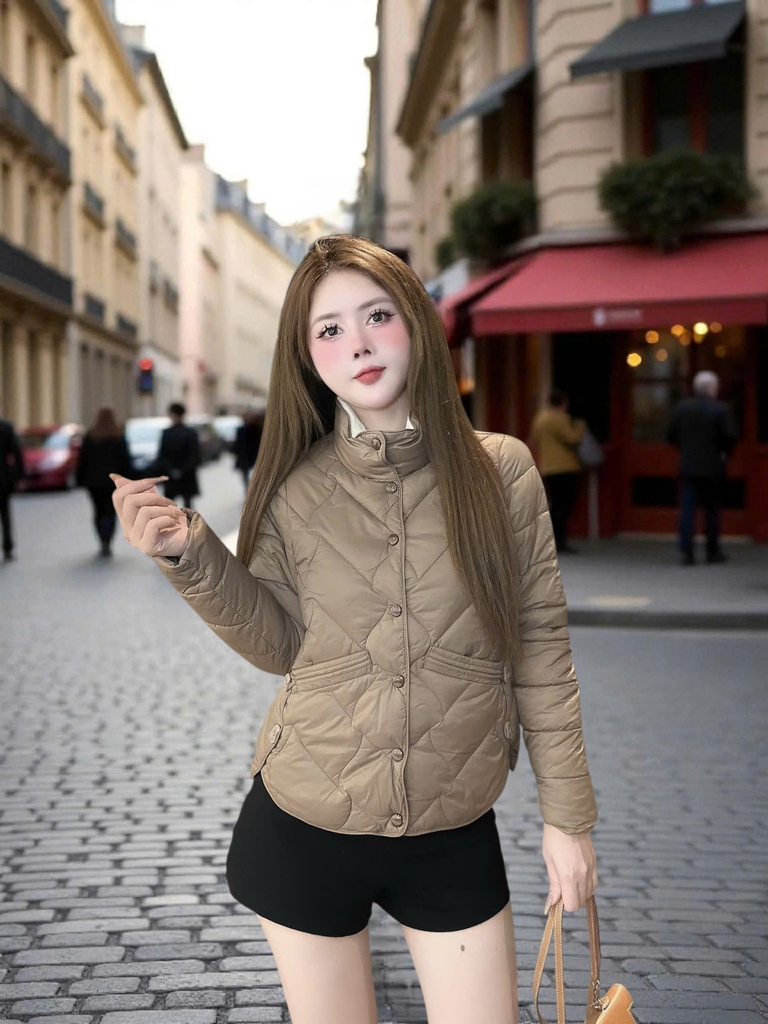 G9324 Áo Khoác Phao Nữ Siêu Nhẹ Dày Ấm Thời Trang