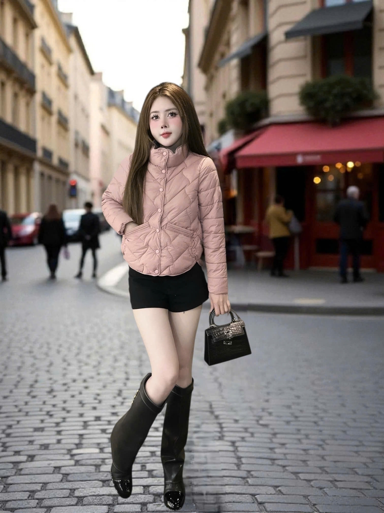 G9324 Áo Khoác Phao Nữ Siêu Nhẹ Dày Ấm Thời Trang