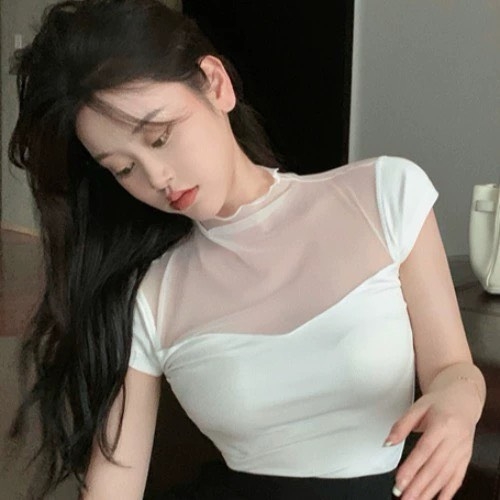 Áo thun croptop lưới - Freesize