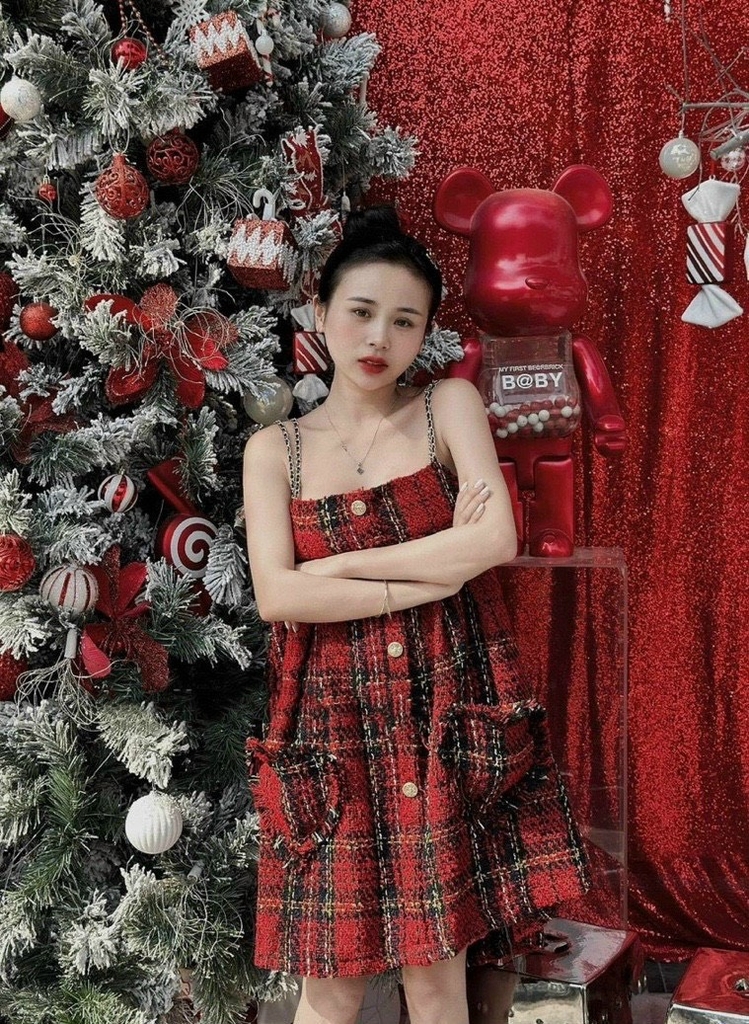 Đầm 2 dây Babydoll đỏ caro