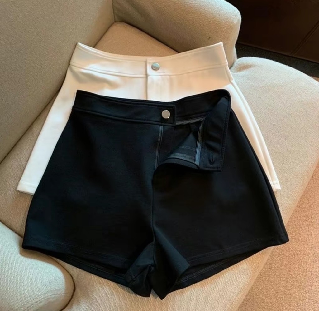 Quần short đùi cạp cao - Chất co giãn