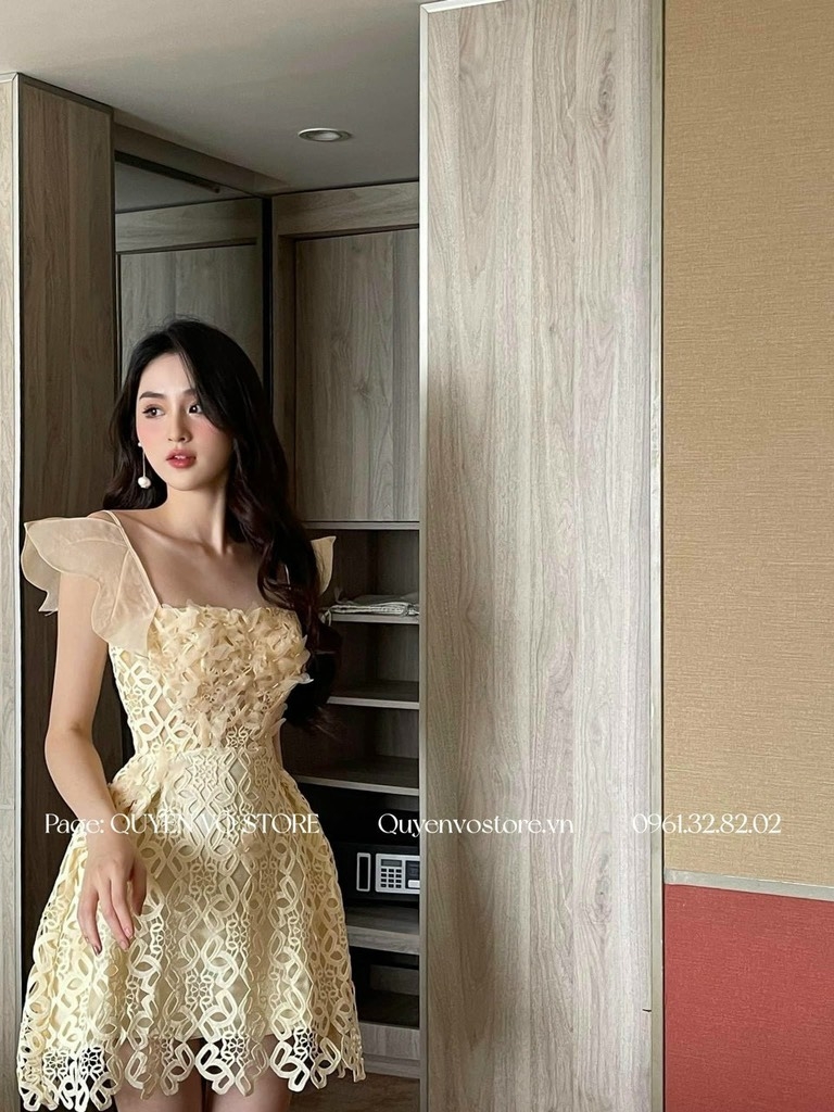 Đầm suông ren thêu - (Freesize dưới 54kg)