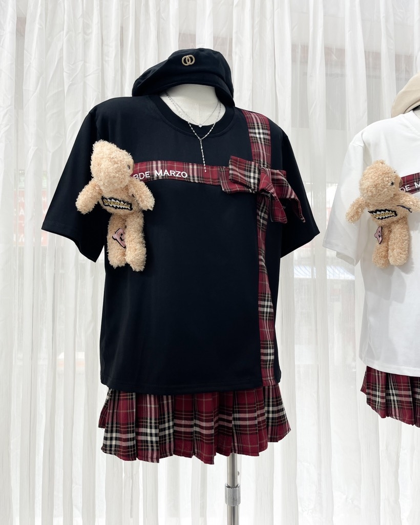 Set caro đỏ BBR kèm gấu
