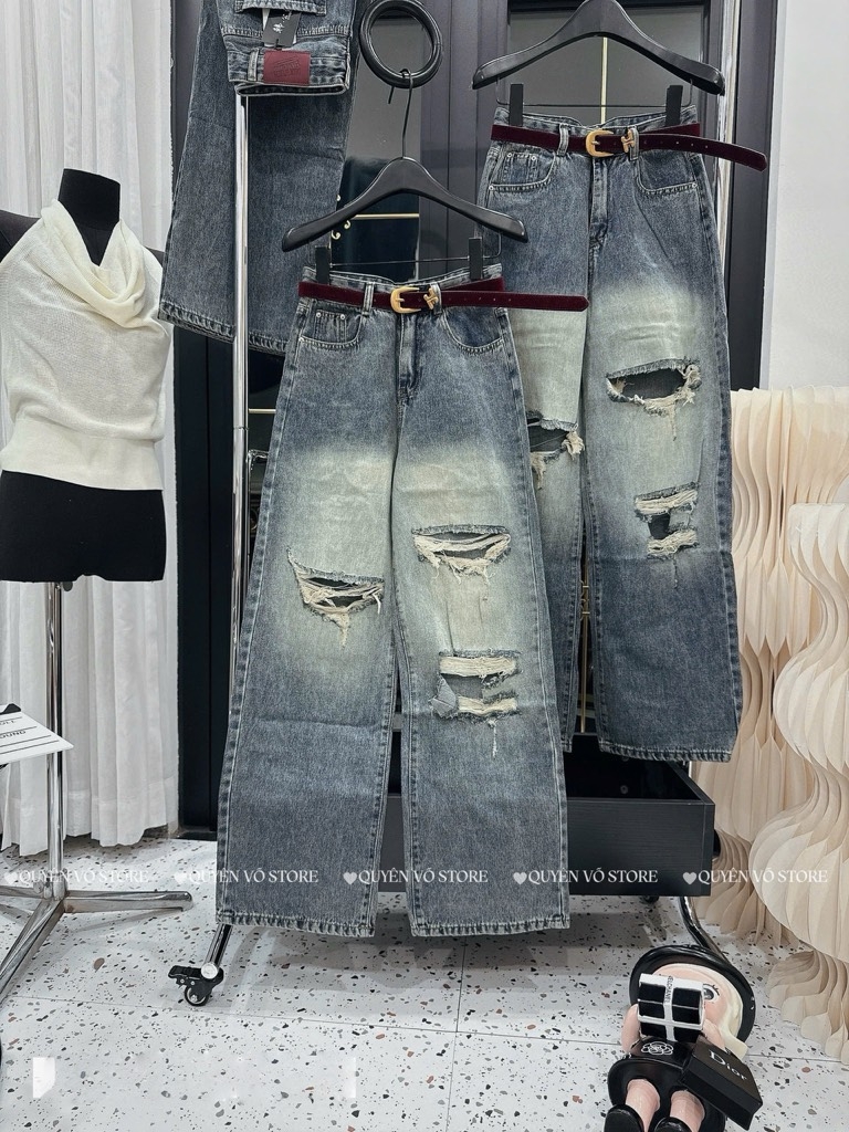 QJ 6108 Quần jean suông