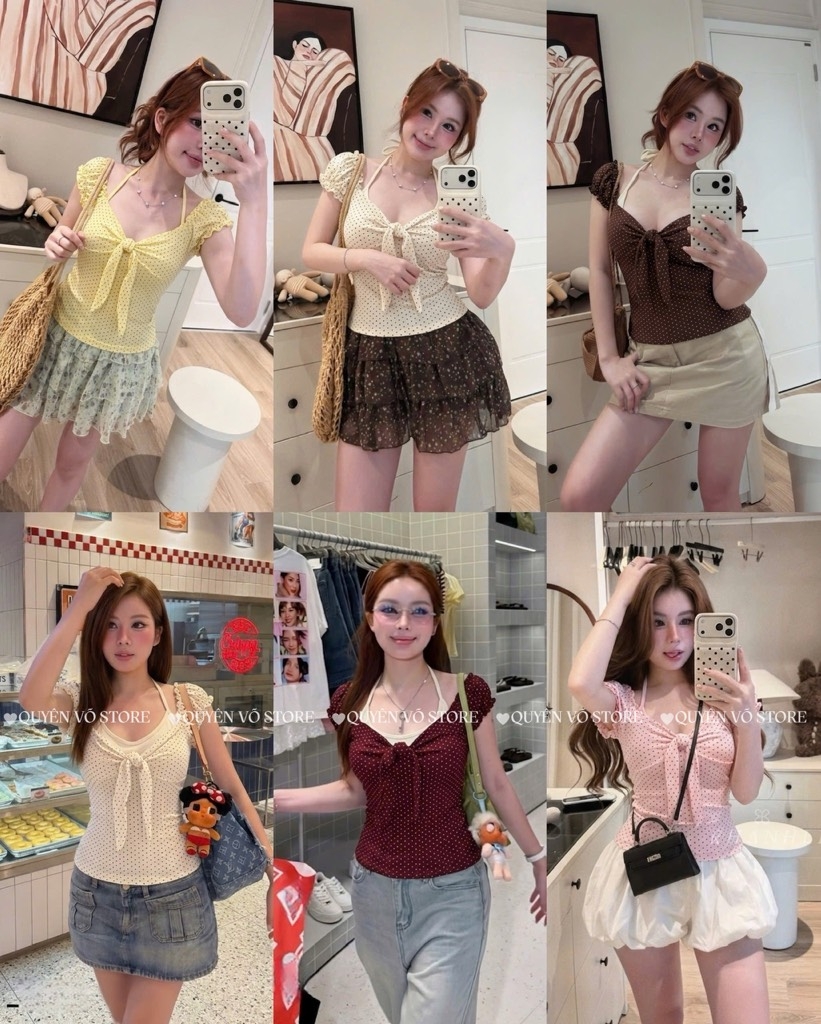 Áo thun set buộc trước