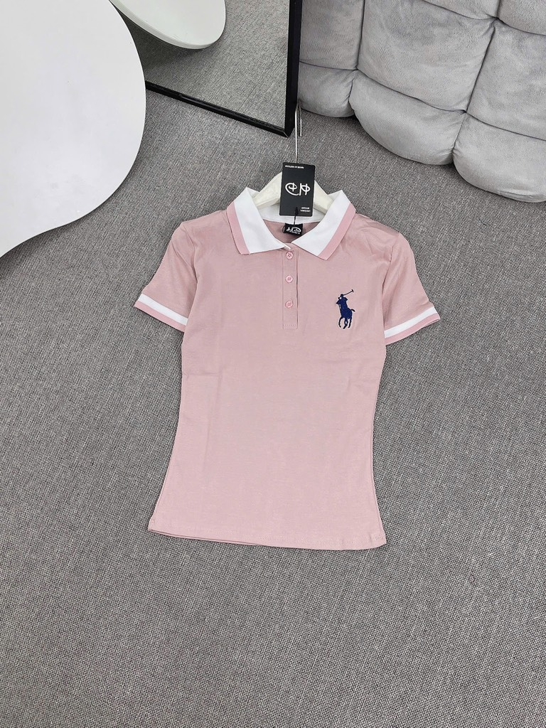 Áo thun cổ bẻ thêu ngựa - Form vừa