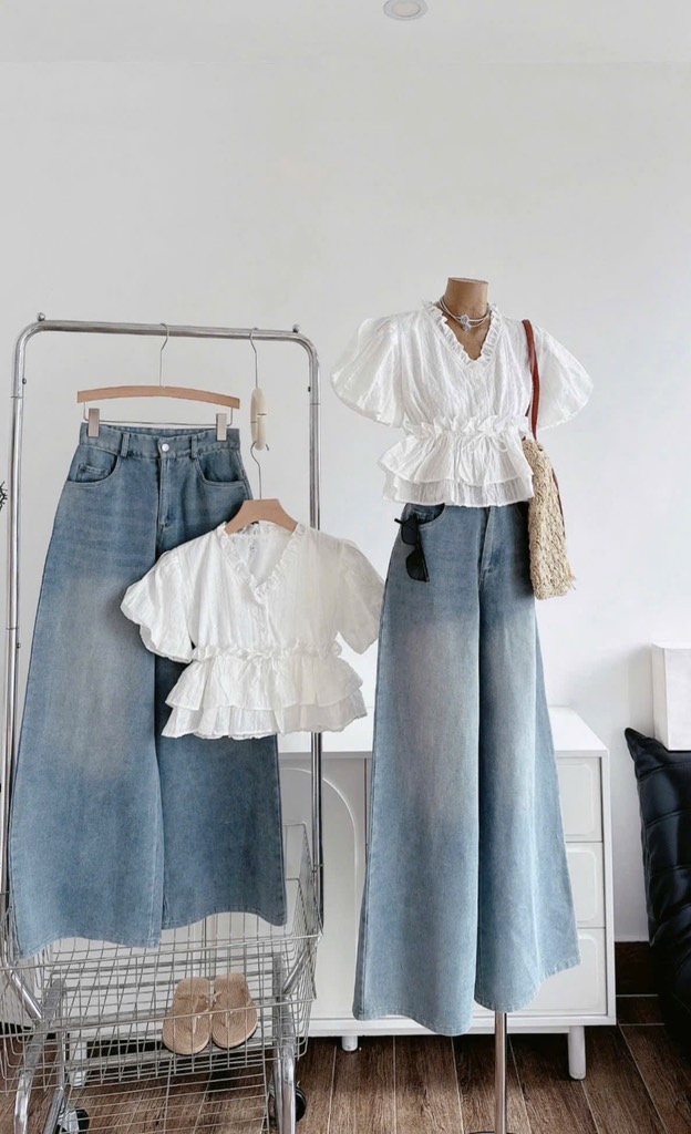 Set áo xô thêu Babydoll