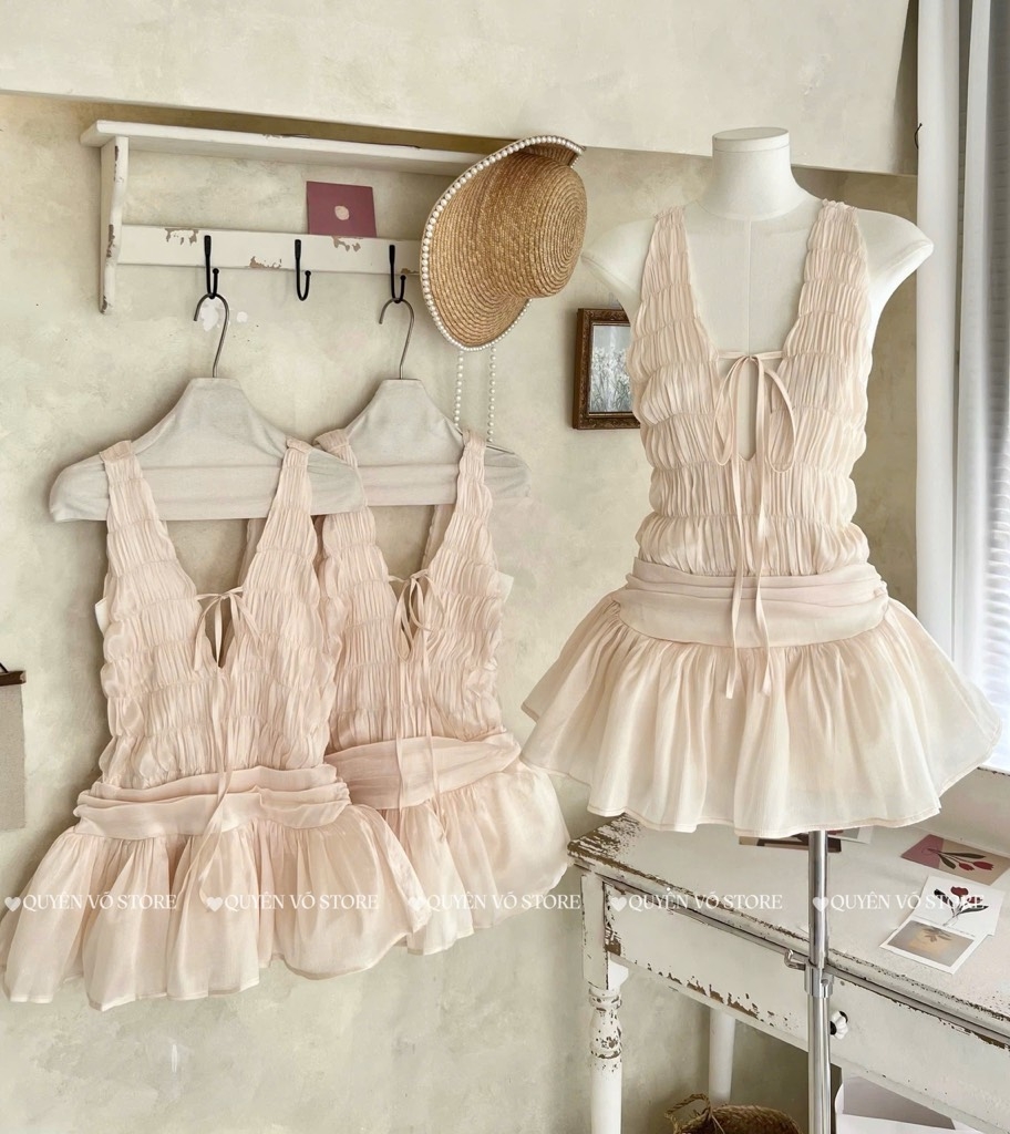 Đầm nơ xòe - 6095