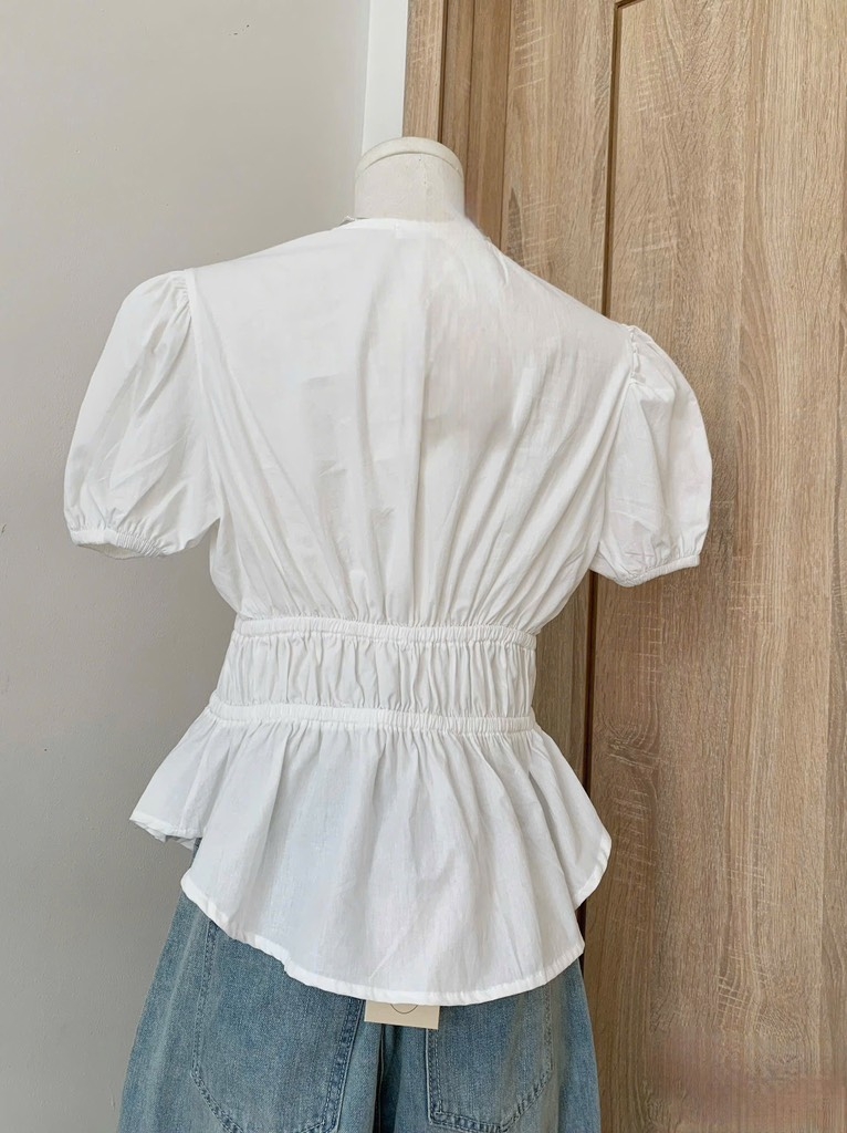 Áo thô cổ V chun eo tk - 838