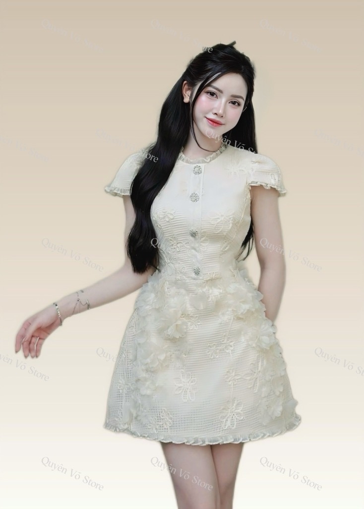 Đầm ren hoa sang chảnh