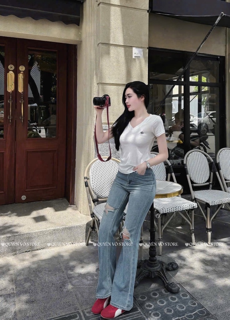 QJ 8535 Quần jean loe