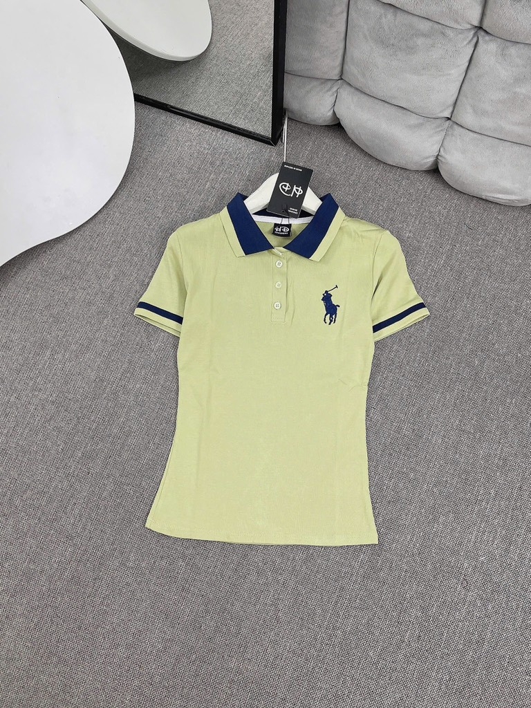 Áo thun cổ bẻ thêu ngựa - Form vừa