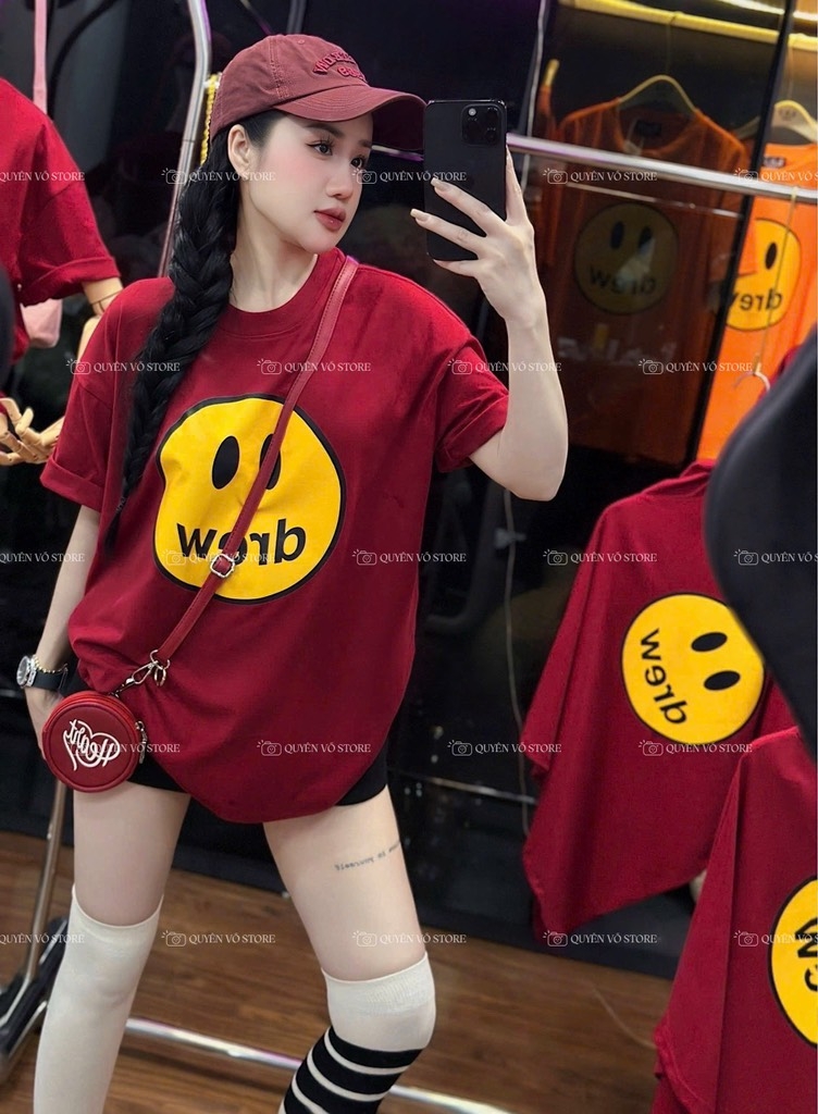 Áo thun mặt cười - Form rộng dưới 65kg