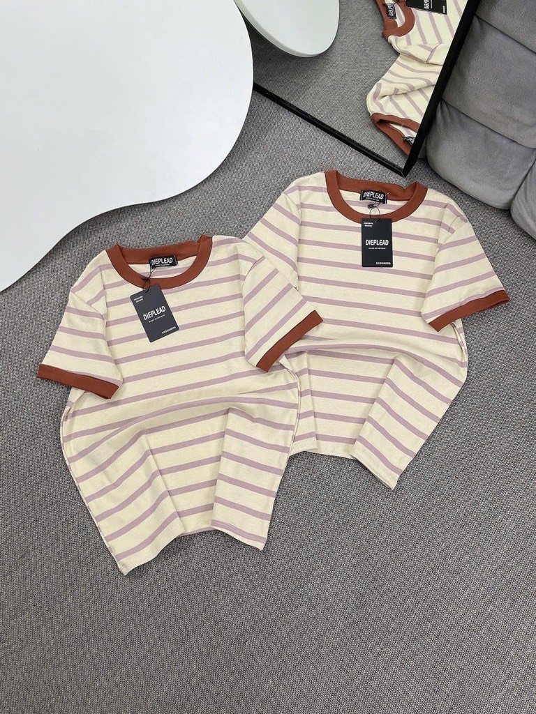 Áo thun sọc trơn - Form vừa