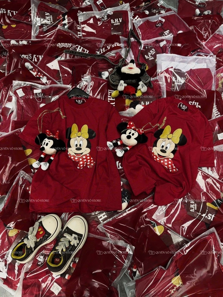 Áo thun Mickey kèm túi - Form rộng dưới 65kg