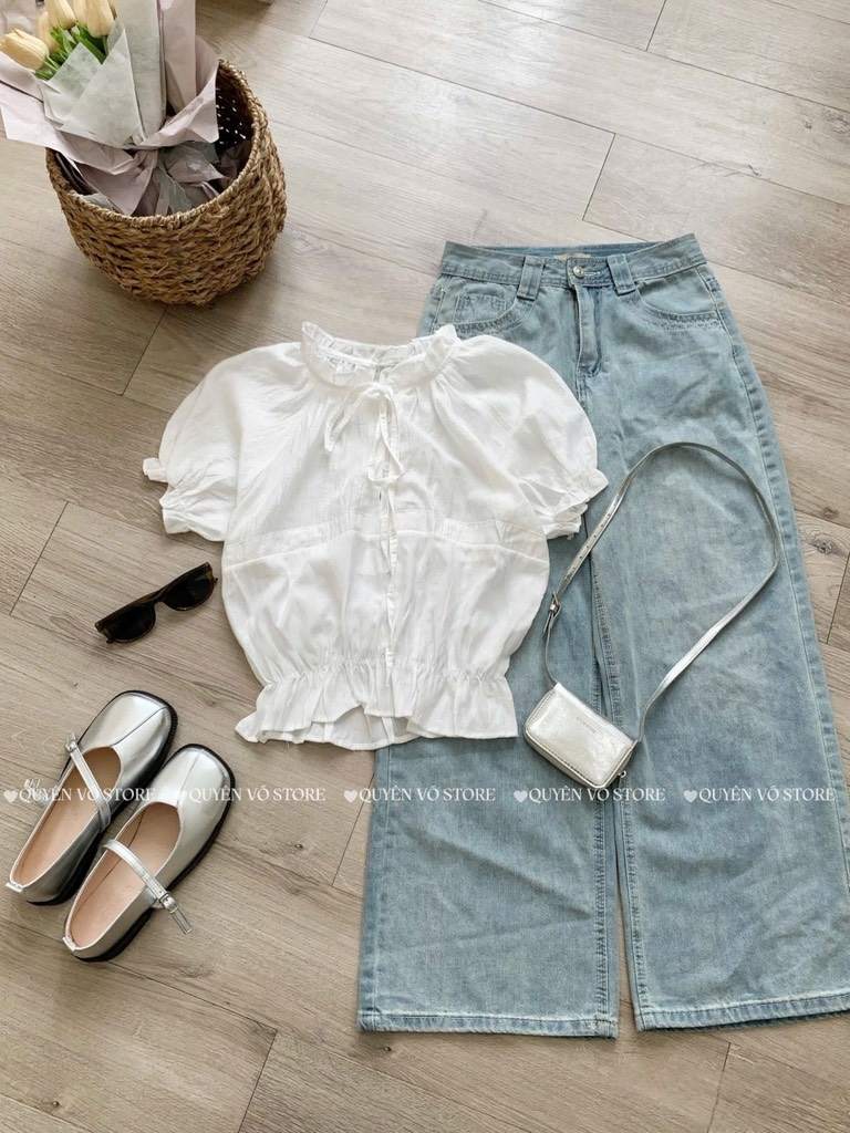 Áo đũi tơ tay phồng tk