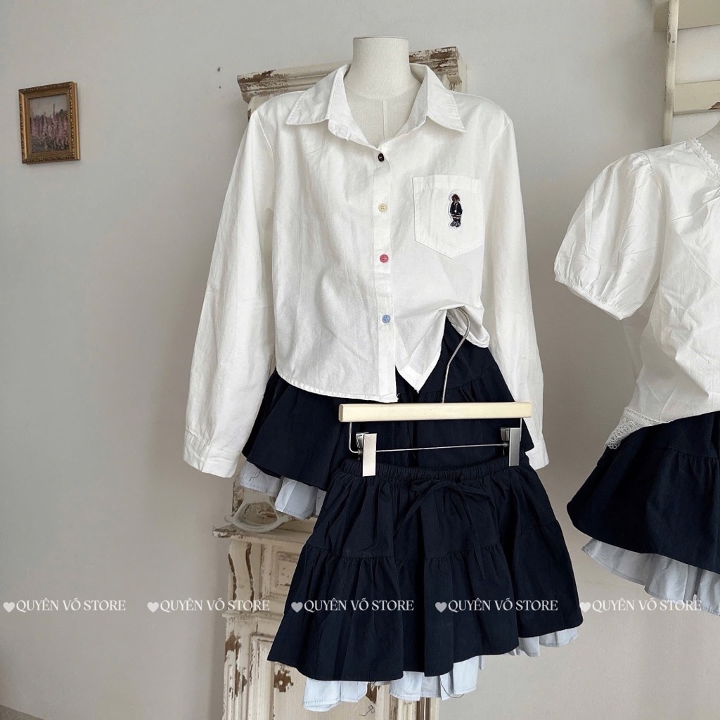 Chân váy tầng phối