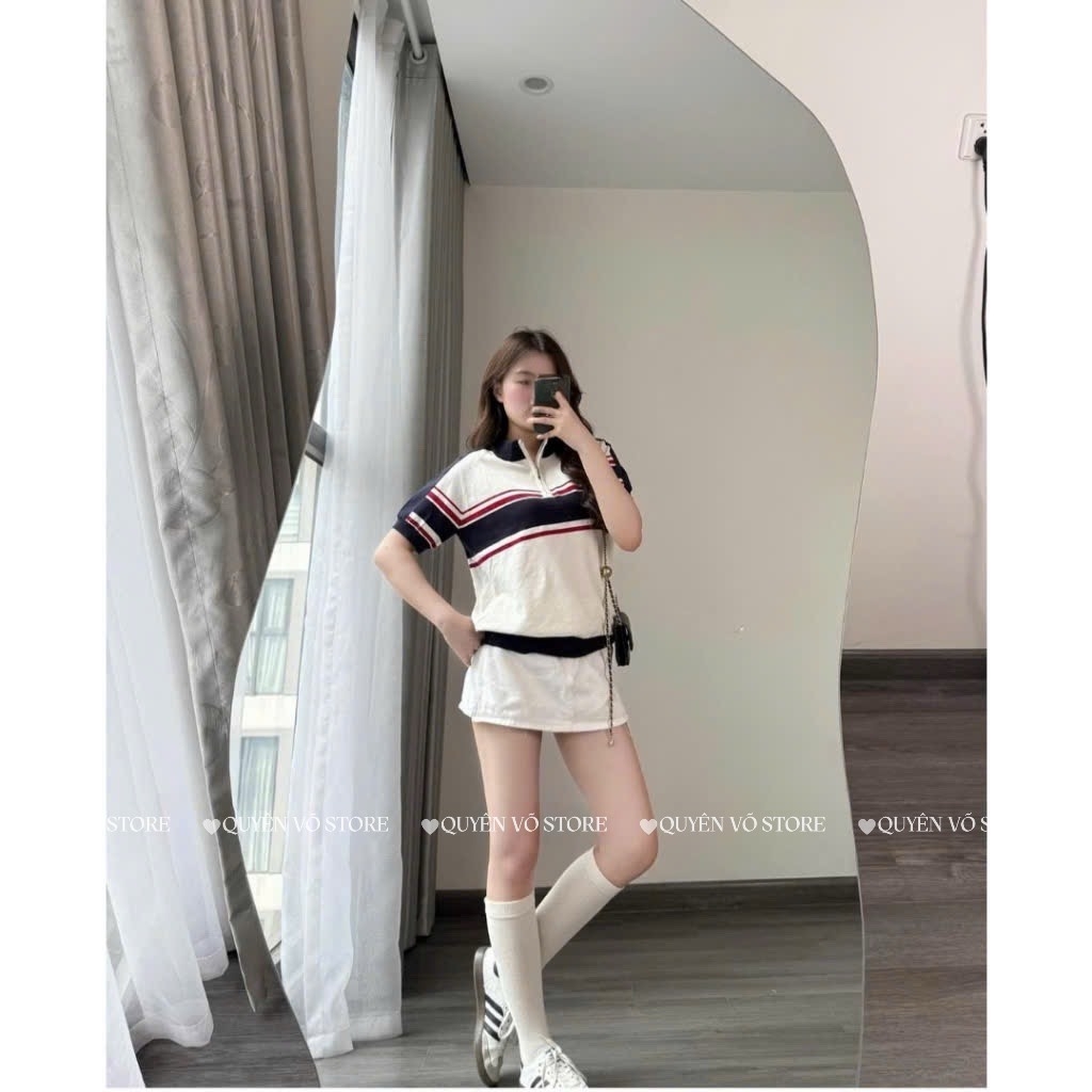 Áo khóa kẻ sọc ngang