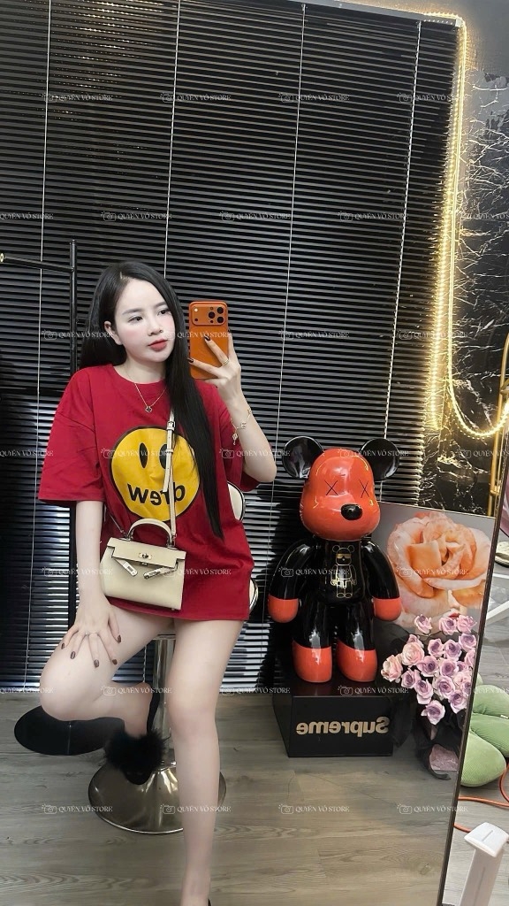 Áo thun mặt cười - Form rộng dưới 65kg