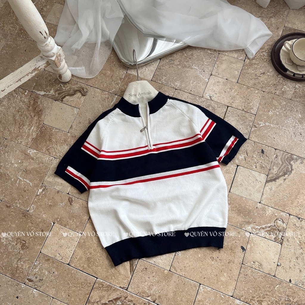 Áo khóa kẻ sọc ngang