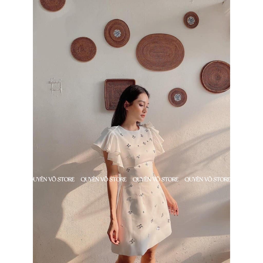 Đầm tay tiên nơ đính đá - S