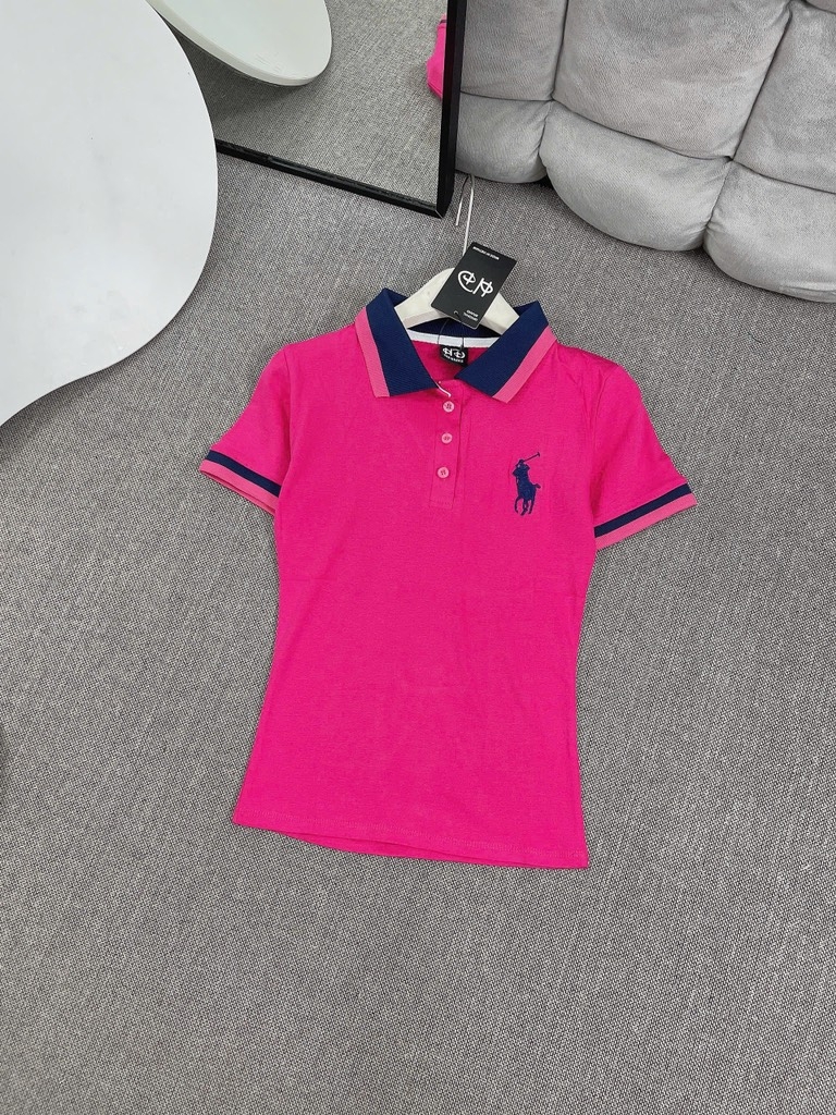 Áo thun cổ bẻ thêu ngựa - Form vừa