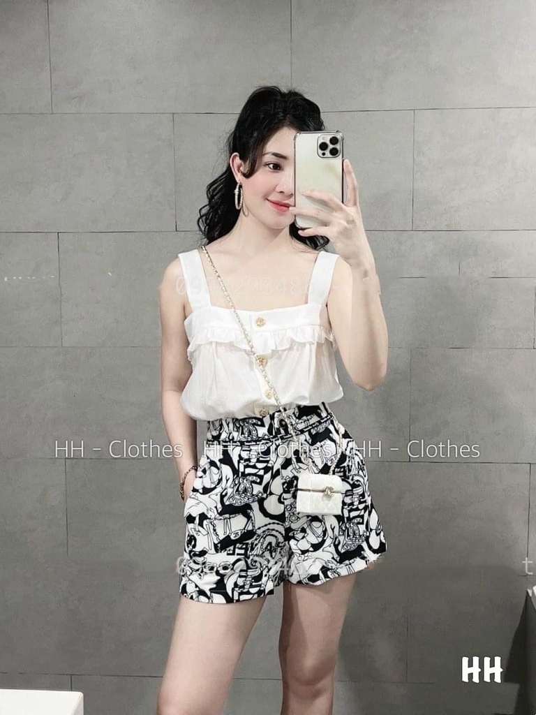 Áo tơ Nhật khuy chanel