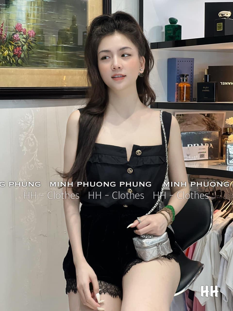Áo tơ Nhật khuy chanel