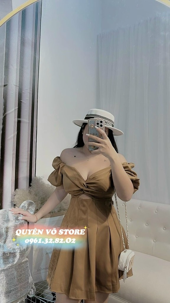 Đầm hở chân ngực dáng ngắn - Bigsize 55-65kg