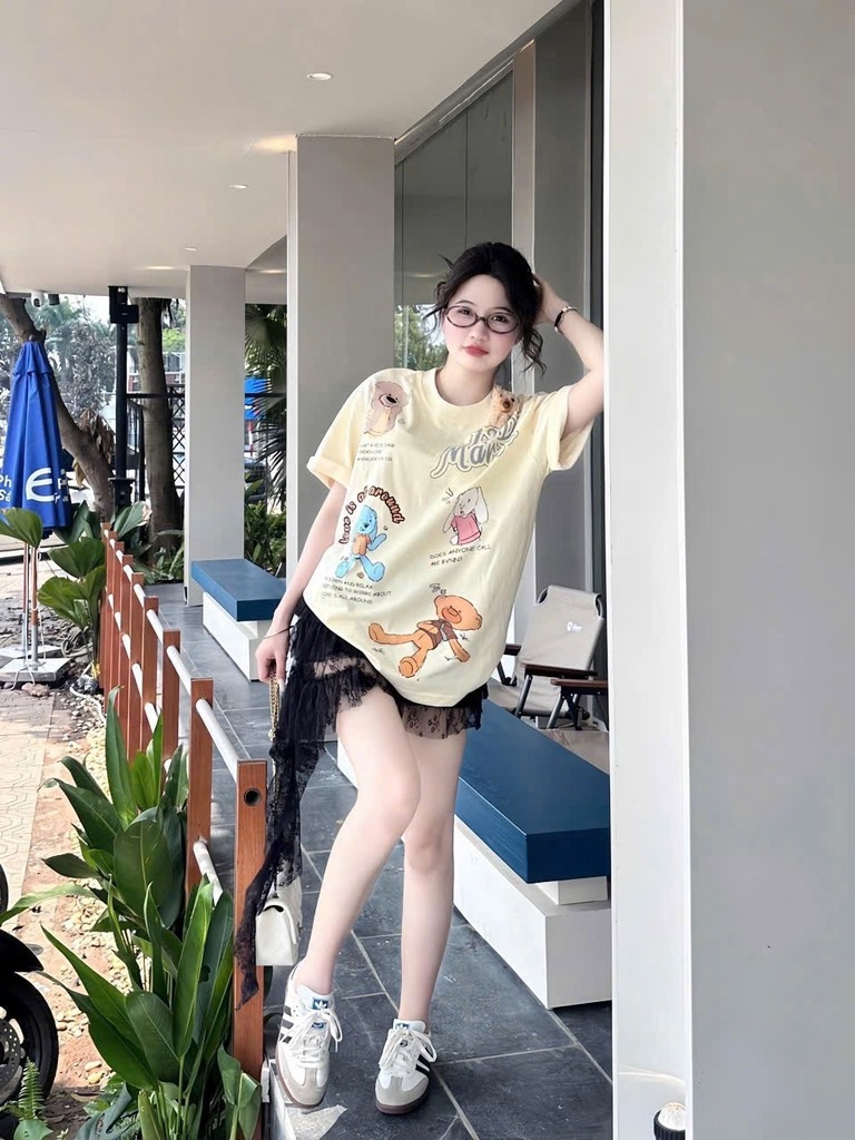 Áo Thun gấu in tràn