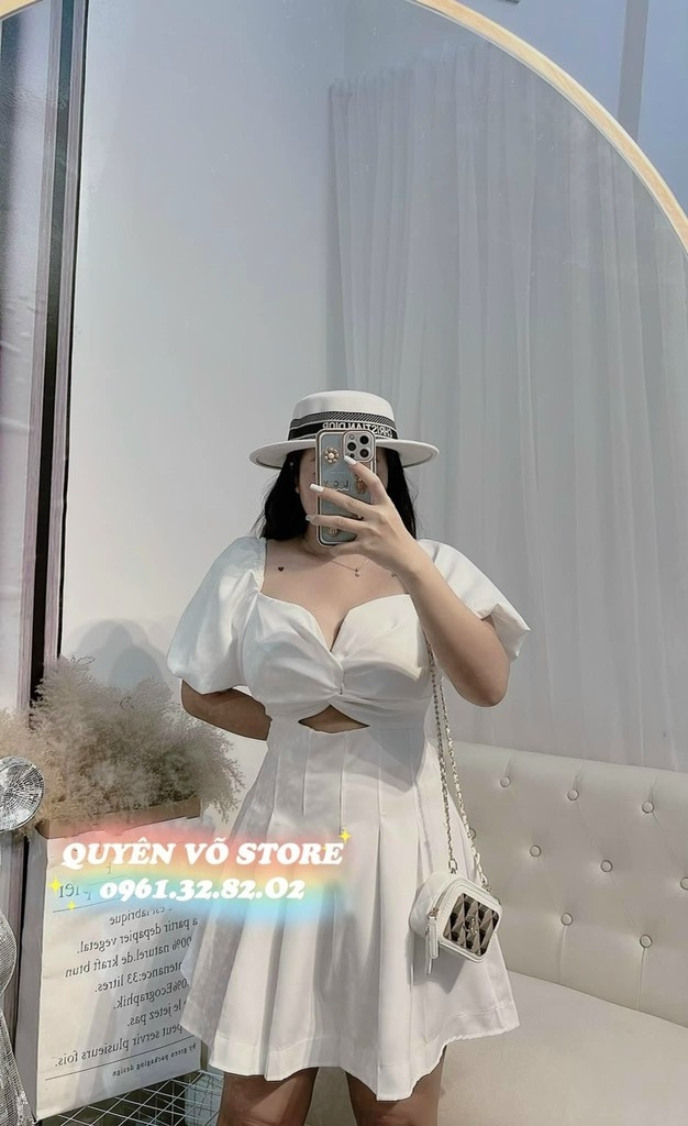 Đầm hở chân ngực dáng ngắn - Bigsize 55-65kg