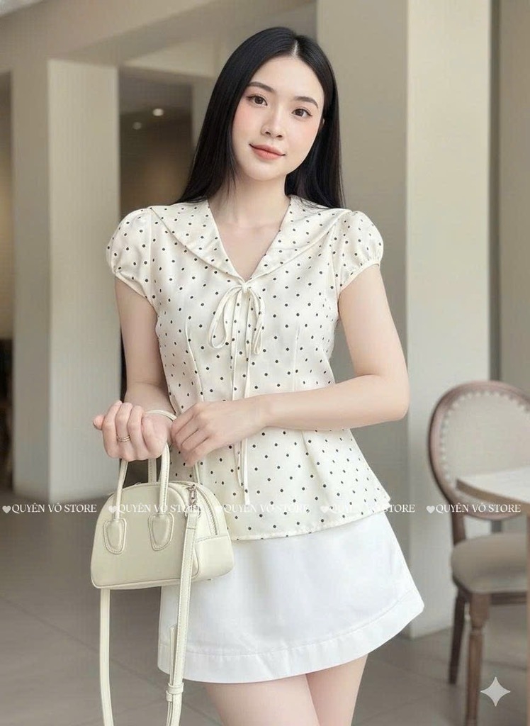 Áo sơ mi cổ thủy thủ bi - Trắng 1453