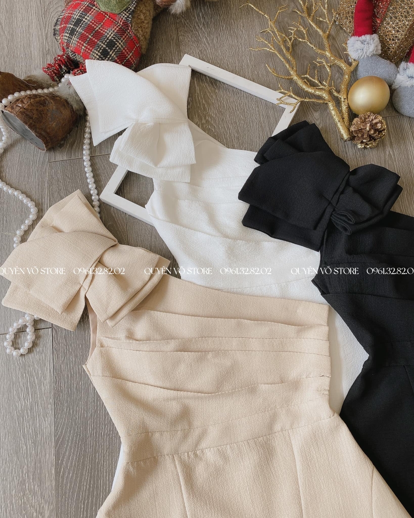 Đầm lệch nơ vai - S M L
