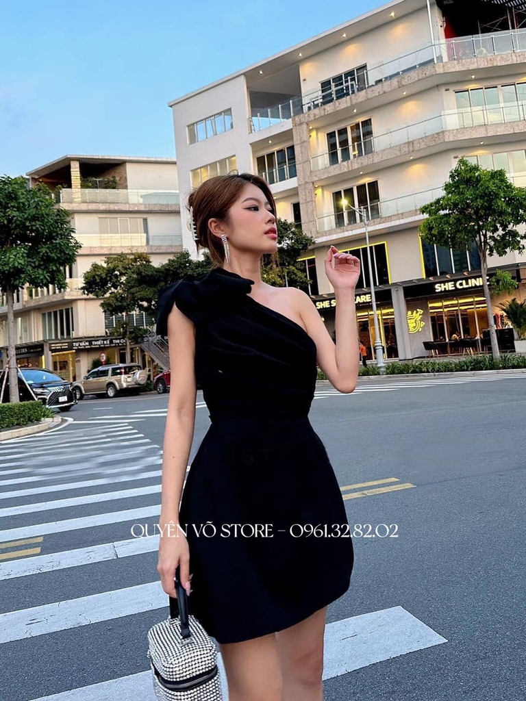 Đầm lệch nơ vai - S M L