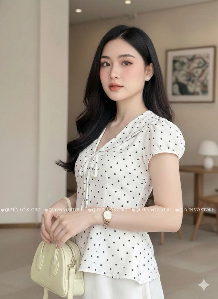 Áo sơ mi cổ thủy thủ bi - Trắng 1453