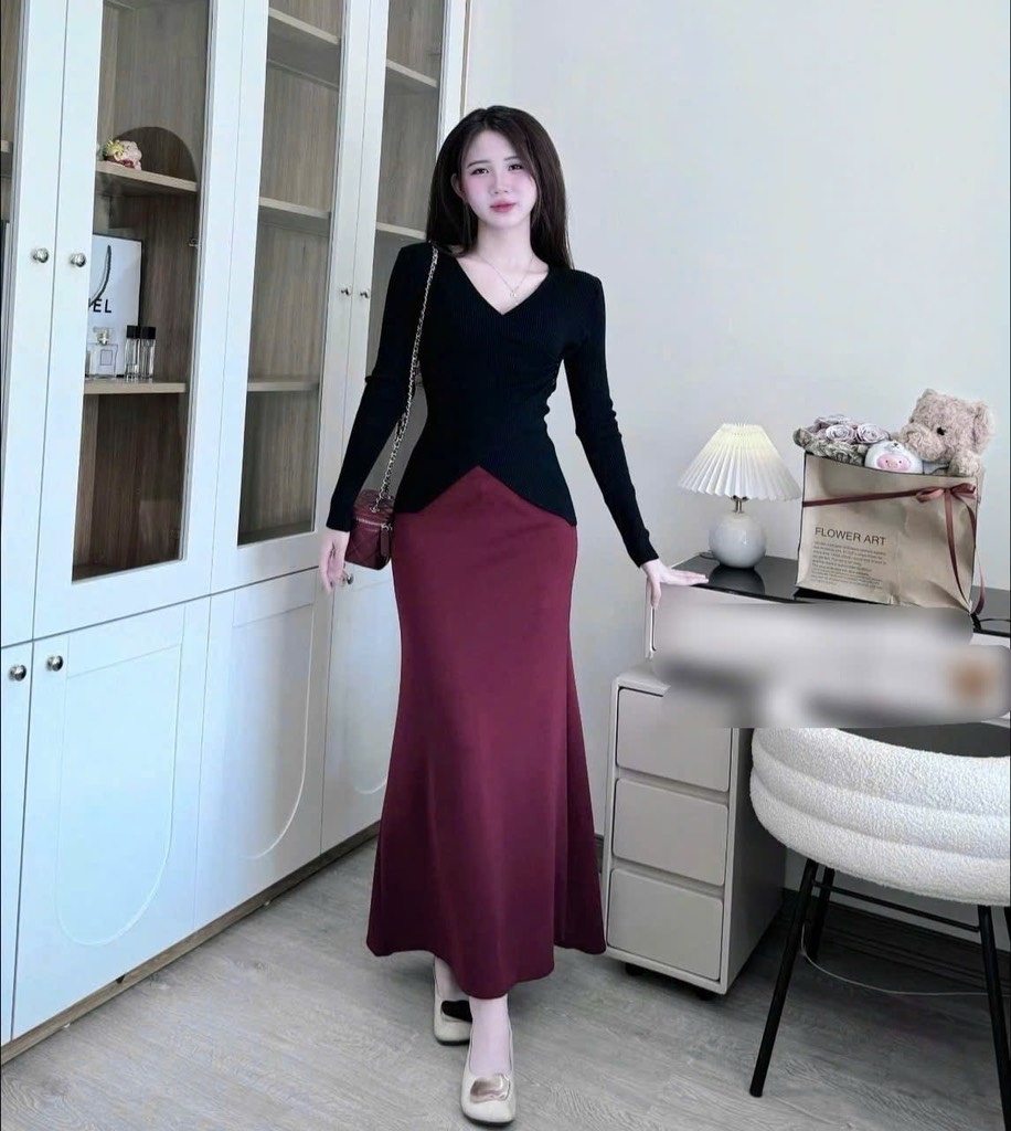 Chân váy thun đuôi cá